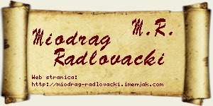 Miodrag Radlovački vizit kartica